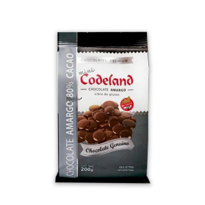 Chocolate Amargo cobertura Codeland 80% Cacao x 200gr