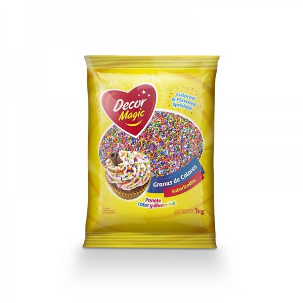 Grana Decormagic Multicolor 1Kg - MAdelein insumos de pasteleria