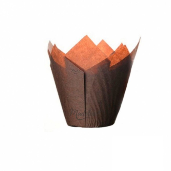 Tulipas De Papel Marron pirotin n10 -Madelein - insumos de pasteleiria