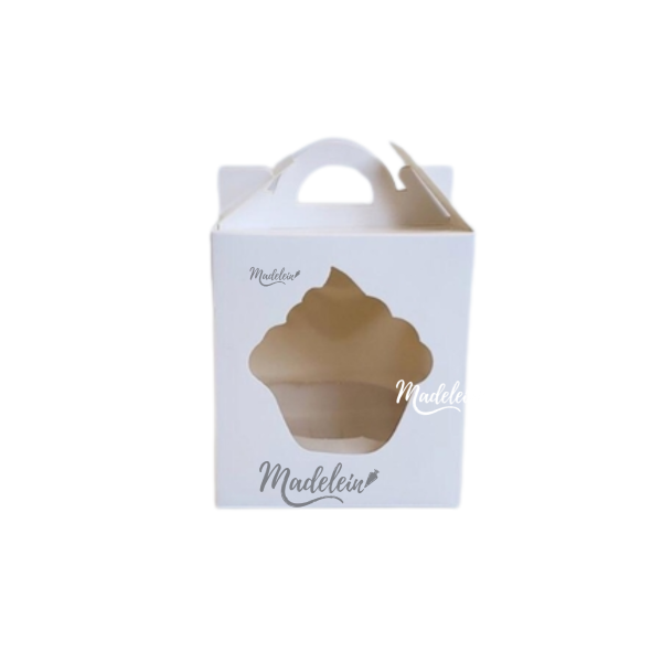 Caja para cupcake individual blanca 9x9x10 - Madelein