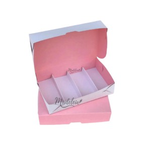 Caja degustacion rosa blanco reversible 24x15x5.5cm