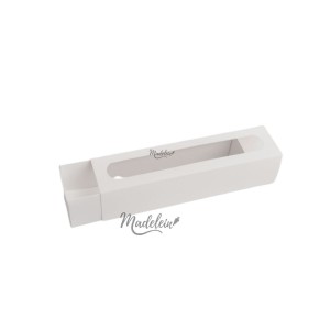 Caja para macarons grande blanca con visor 21x5.5x6cm