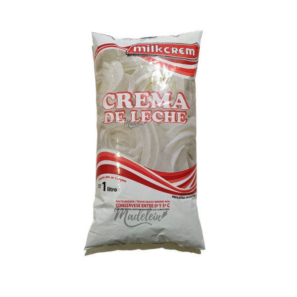 Crema de leche Milkrem 44% x 1lt - Madelein® - TIenda de reposteria, pasteleria y bazar