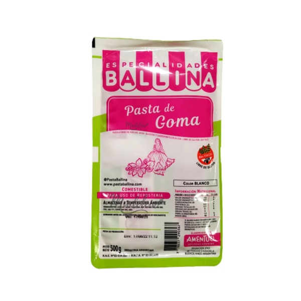 Pasta De Goma Ballina 500gr - Madelein®