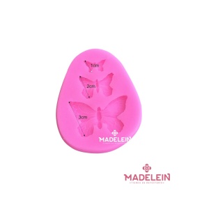 Molde silicona rosa 3 mariposas - Madelein® - Tienda