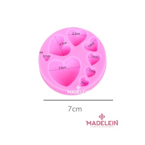 Molde silicona rosa 8 corazones - Madelein® Tienda de repostería y bazar