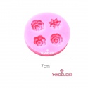 Molde silicona rosa 4 flores distintas - Madelein® Tienda de repostería y bazar