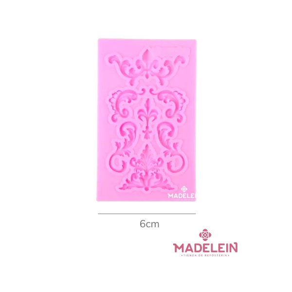 Molde de silicona rosa filigrama barroco- Madelein® Tienda de reposteria y bazar