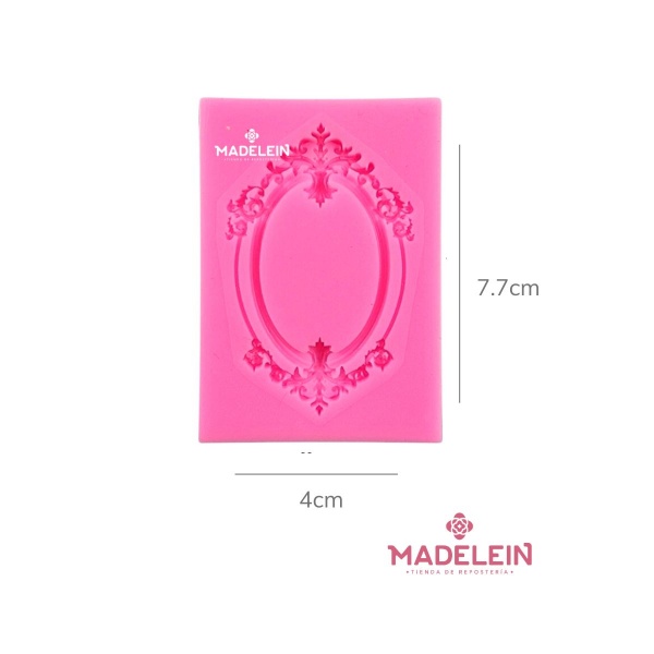 Molde de silicona rosa marco oval vintage - Madelein® Tienda de reposteria y bazar