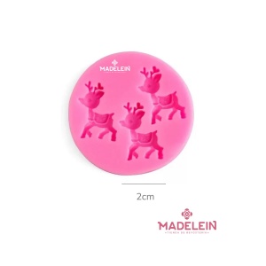 Molde de silicona rosa 3 renos - Madelein® Tienda de reposteria y bazar