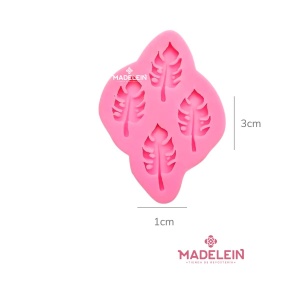 Molde de silicona rosa 3 mini hojas costilla - Madelein® Tienda de reposteria y bazar