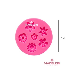 Molde silicona rosa 6 flores distintas - Madelein® Tienda de repostería y bazar