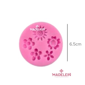Molde silicona rosa 5 flores distintas - Madelein® Tienda de repostería y bazar