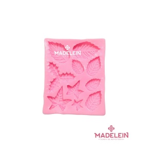 Molde silicona rosa 10 hojas variadas  . Madelein® - Tienda de reposteria y bazar