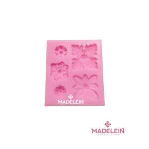 Molde silicona rosa 5 flores cuadrado - Madelein® - Tienda de reposteria, pasteleria y bazar