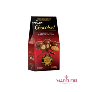 Estuche almendras con chocolate leche Chocolart x 80Gr - Madelein® tienda de pasteleria y reposteria