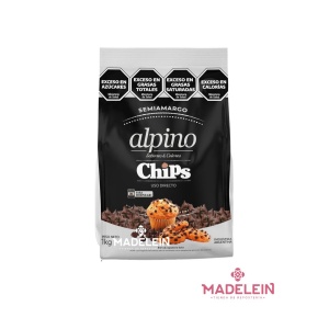 Chips de chocolate semiamargo Alpino x 1kg - Madelein® - Tienda de repostería y pastelería
