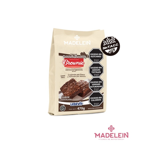 Premezcla Para Brownie De Chocolate Ledevit x 470gr - Madelein® - Tienda