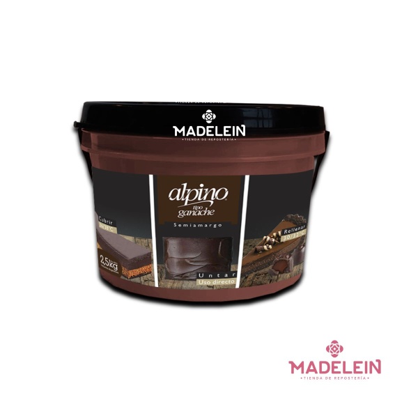 Ganache Alpino Lodiser Semiamargo x 2.5kg - Madelein® - Tienda de resposteria, pasteleria y bazar