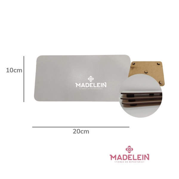 Base fibrofacil rectangular blanca con taco 10x20cm | Madelein® - Tienda