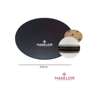 Base redonda fibrofacil con taco negra 24cm | Madelein® - Tienda