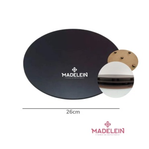 Base redonda fibrofacil con taco negra 26cm | Madelein® - Tienda