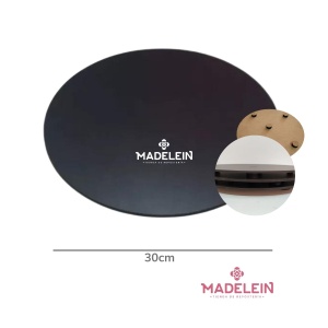 Base redonda fibrofacil con taco negra 30cm | Madelein® - Tienda