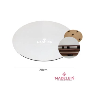 Base redonda fibrofacil con taco blanco 28cm - Madelein® - Tienda