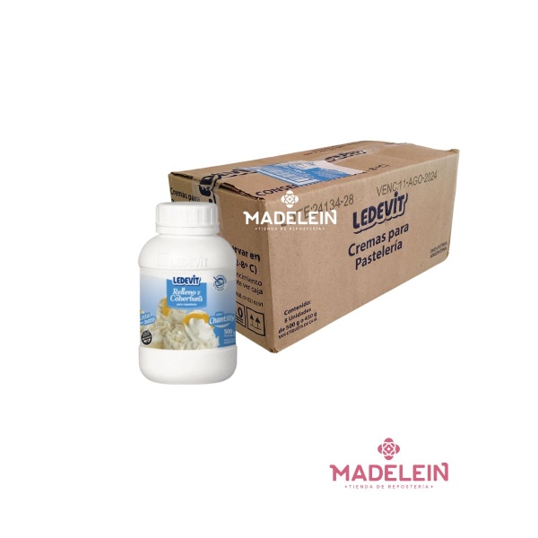 Crema Ledevit Chantilly Caja 8 x 500cc - Madelein® - Tienda de respoteria, pasteleria y bazar